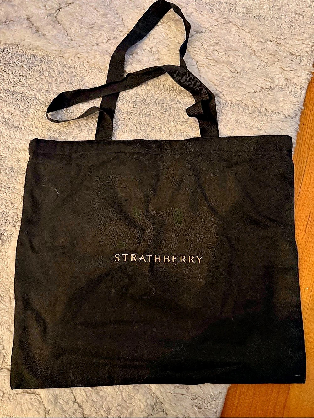 Strathberry Organic Cotton Canvas Tote Bag Black